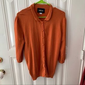 Collectif orange button up cardigan